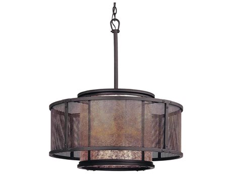 Troy Lighting Copper Mountain 6-Light Bronze Cylinder Pendant
