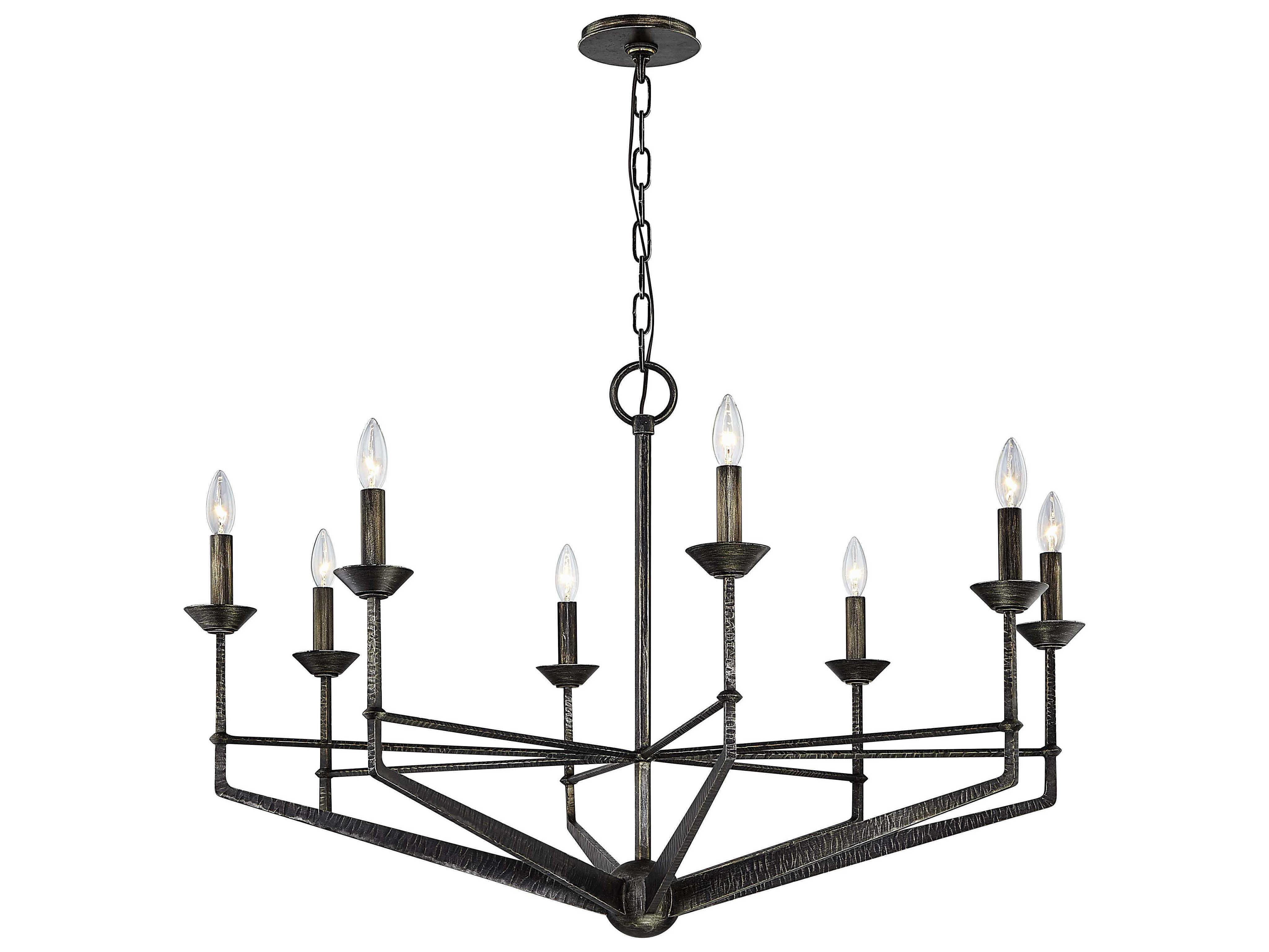 Troy Lighting Glasgow Pompeii Silver EightLight 41'' Wide Chandelier TLF6618