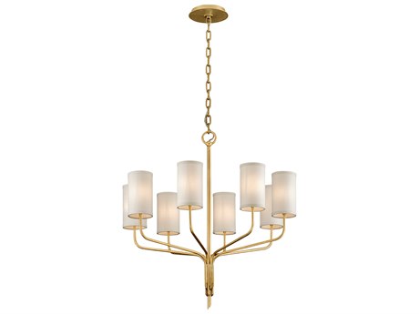 Troy Lighting Juniper 8-Light Textured Gold Leaf Cylinder Chandelier