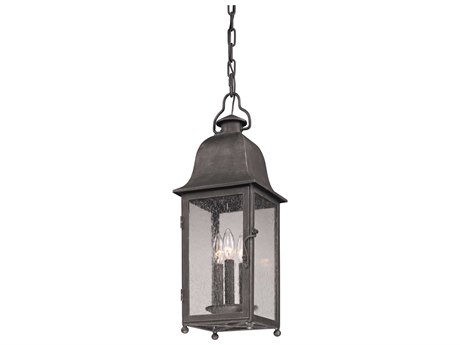 Troy Lighting Larchmont Aged Pewter 3-light 8'' Wide Outdoor Hanging ...