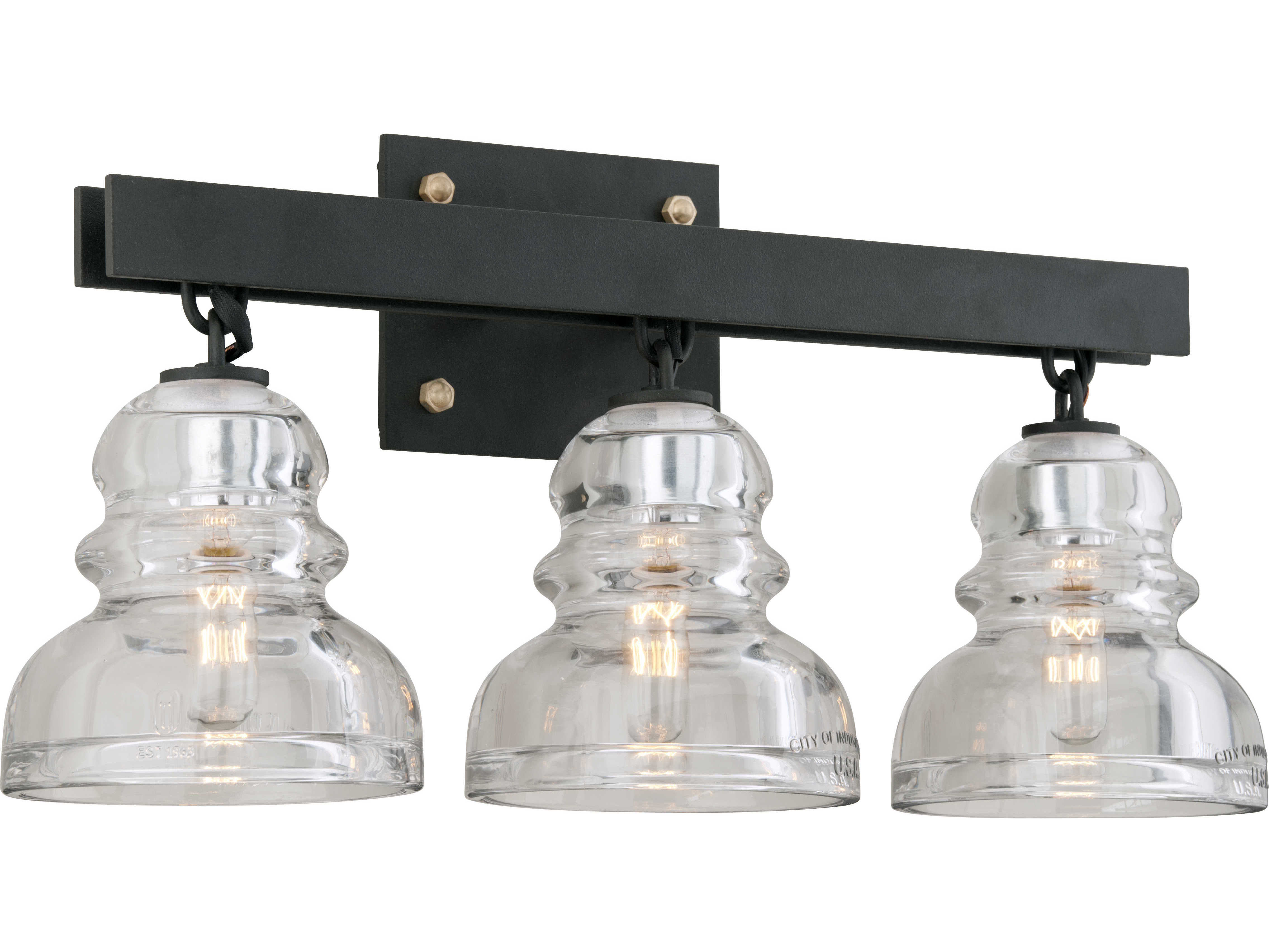 Troy Lighting Menlo Park Deep Bronze Three Light 21 Wide Vanity Troy Lighting Menlo Park Deep Bronze