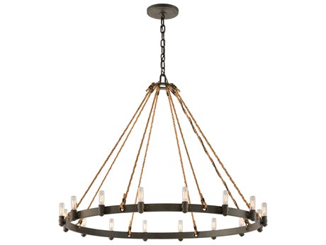 Troy Lighting Pike Place 16-Light-Light6 Shipyard Bronze Candelabra Chandelier