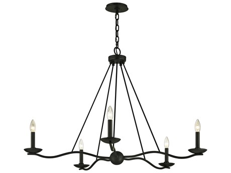 Troy Lighting Sawyer 5-Light Forged Iron Black Candelabra Chandelier