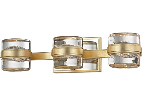 Troy Lighting Splash 3-Light Gold Leaf Polished Chrome Glass LED Wall Sconce