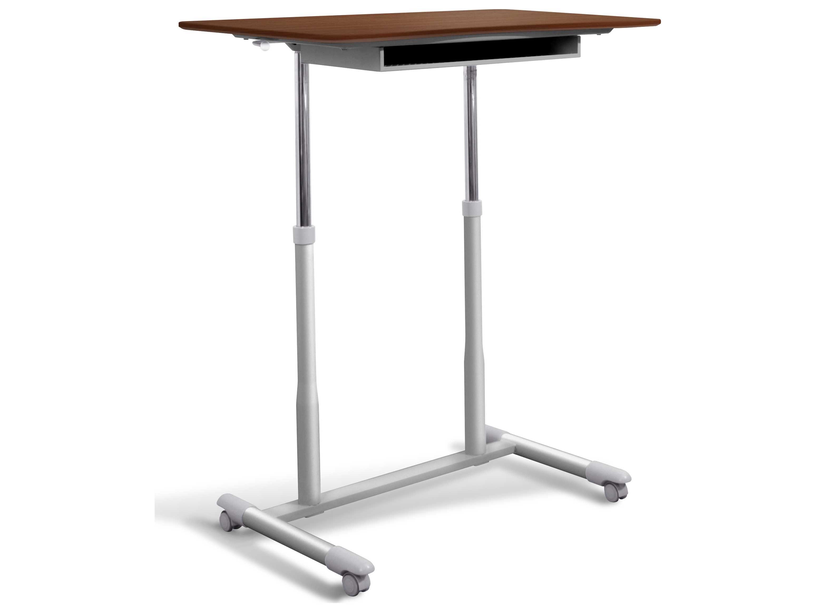 Unique Furniture 200 Series Cherry 37 5 X 20 Height Adjule Mobile Standing Desk