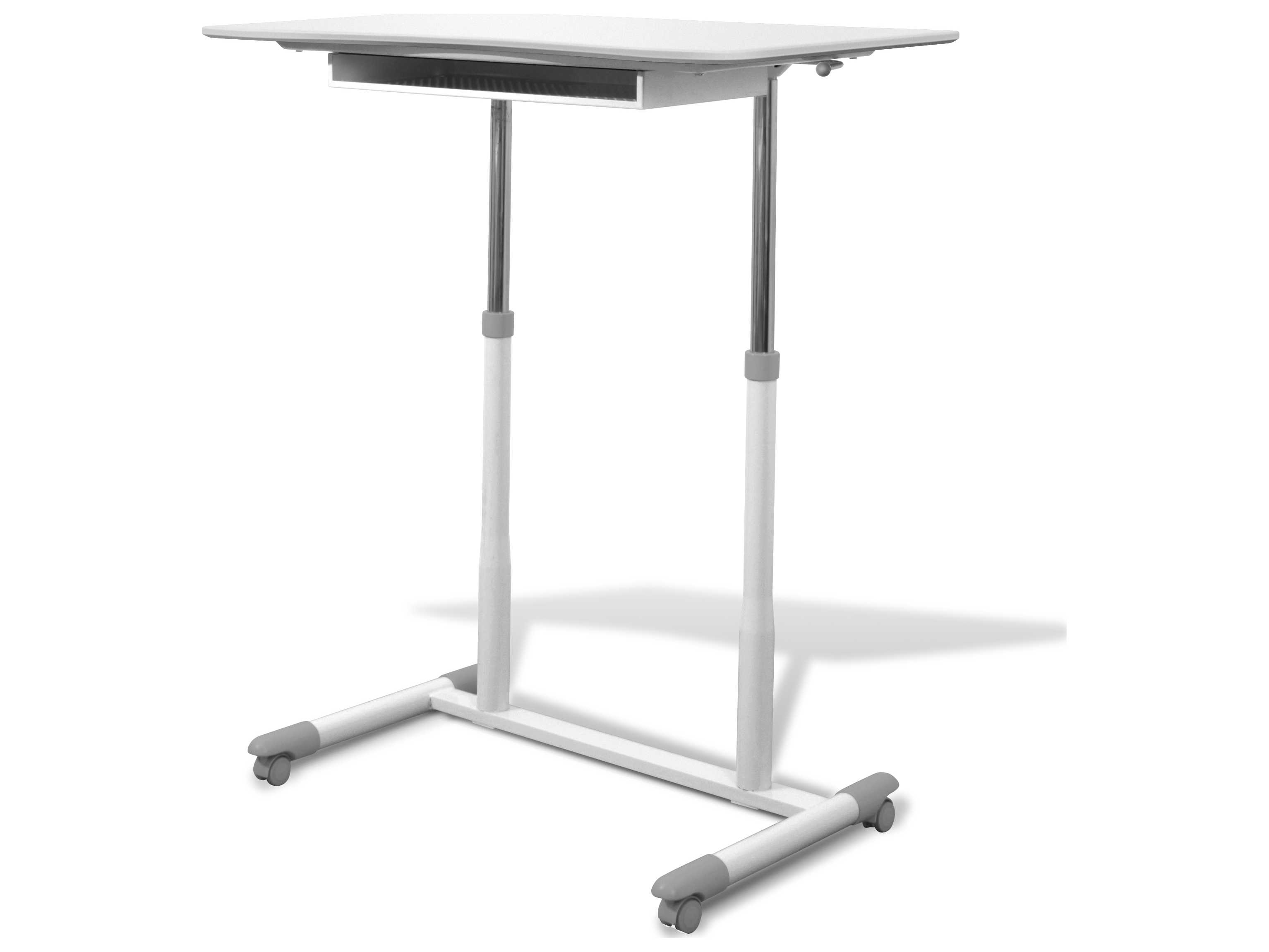 Unique Furniture 200 Series White 37 5 X 20 Height Adjule Mobile Standing Desk