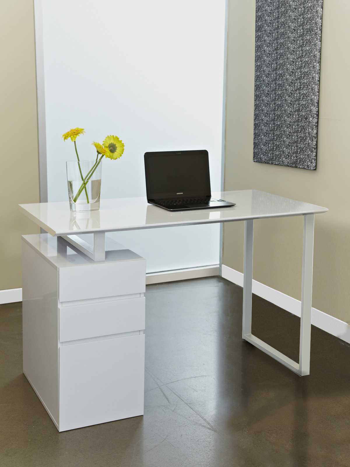 Unique Furniture 200 Series White 48'' x 24'' Desk with ...