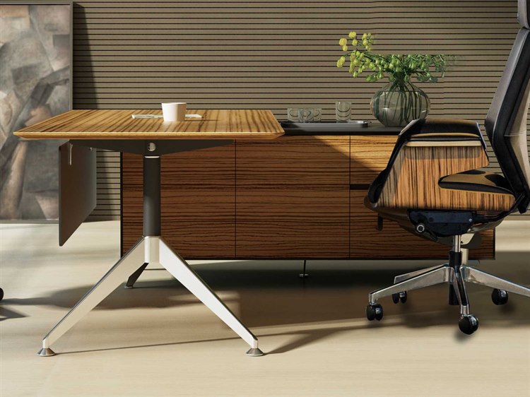 Unique Furniture 400 Series 77 X 73 Zebrano Executive Desk