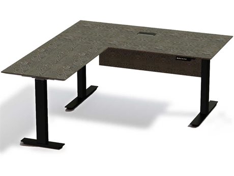 Unique Furniture Oslo Grey Ash Black L Shaped Desk Jeo6369sslgrey