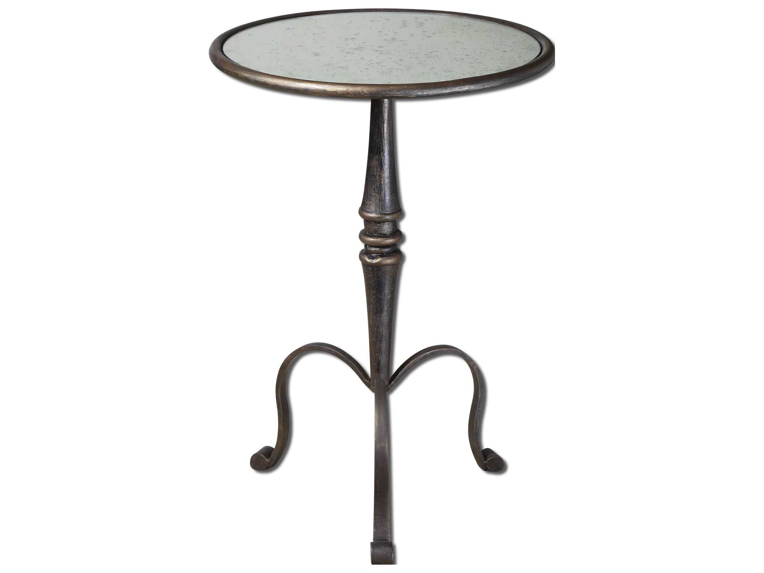 Uttermost Anais 19 Round Mirrored Pedestal Table