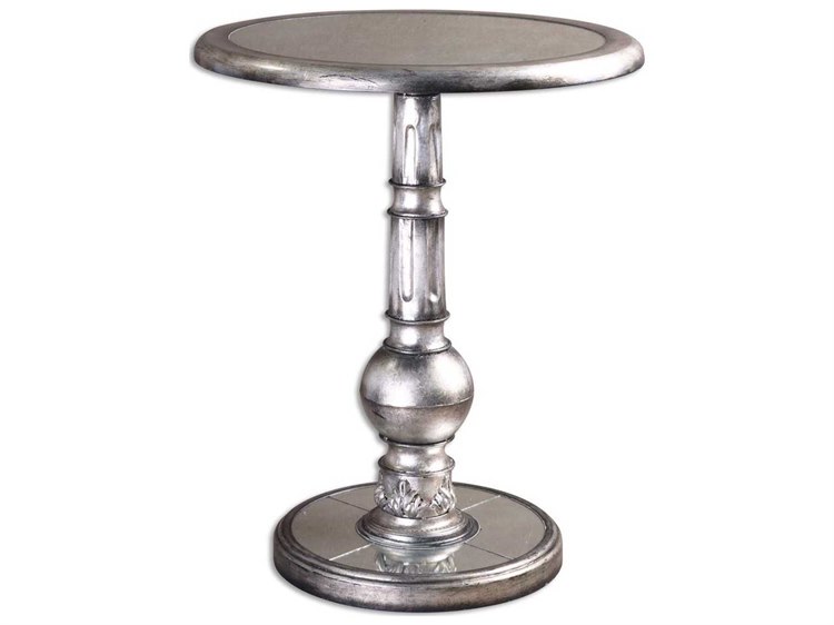 Uttermost Baina 24 Round Silver Pedestal Table Ut24003 Uttermost Baina 24 Round Silver Pedestal Table 24003