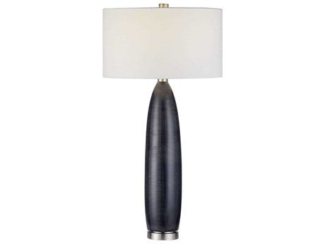 Uttermost Cullen Blue Gray Round Hardback Drum Buffet Lamp