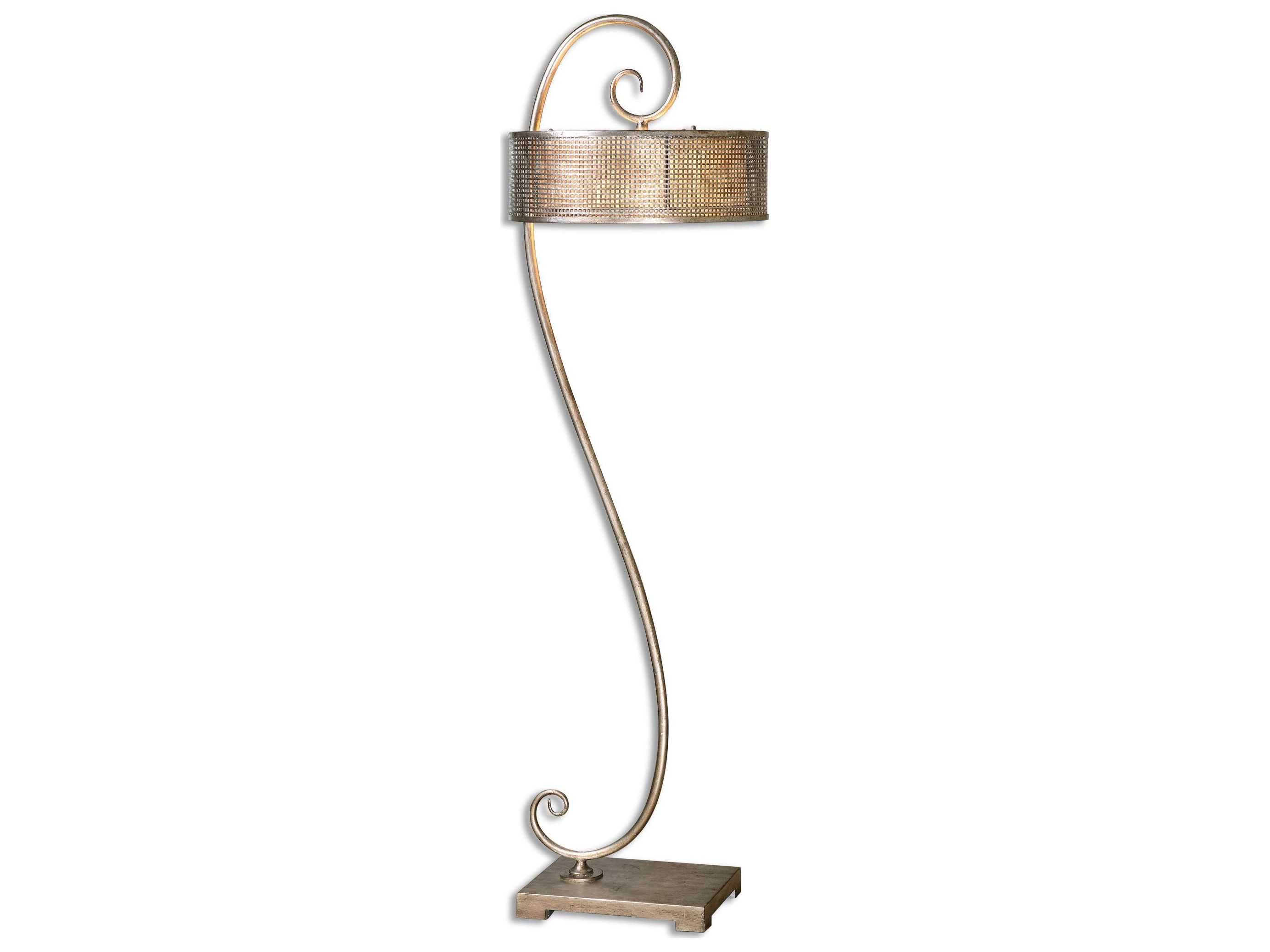 Uttermost Dalou Scroll Silver Two Light Floor Lamp
