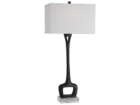 Uttermost Darbie Crystal Aged Black Rectangle Hardback Buffet Lamp