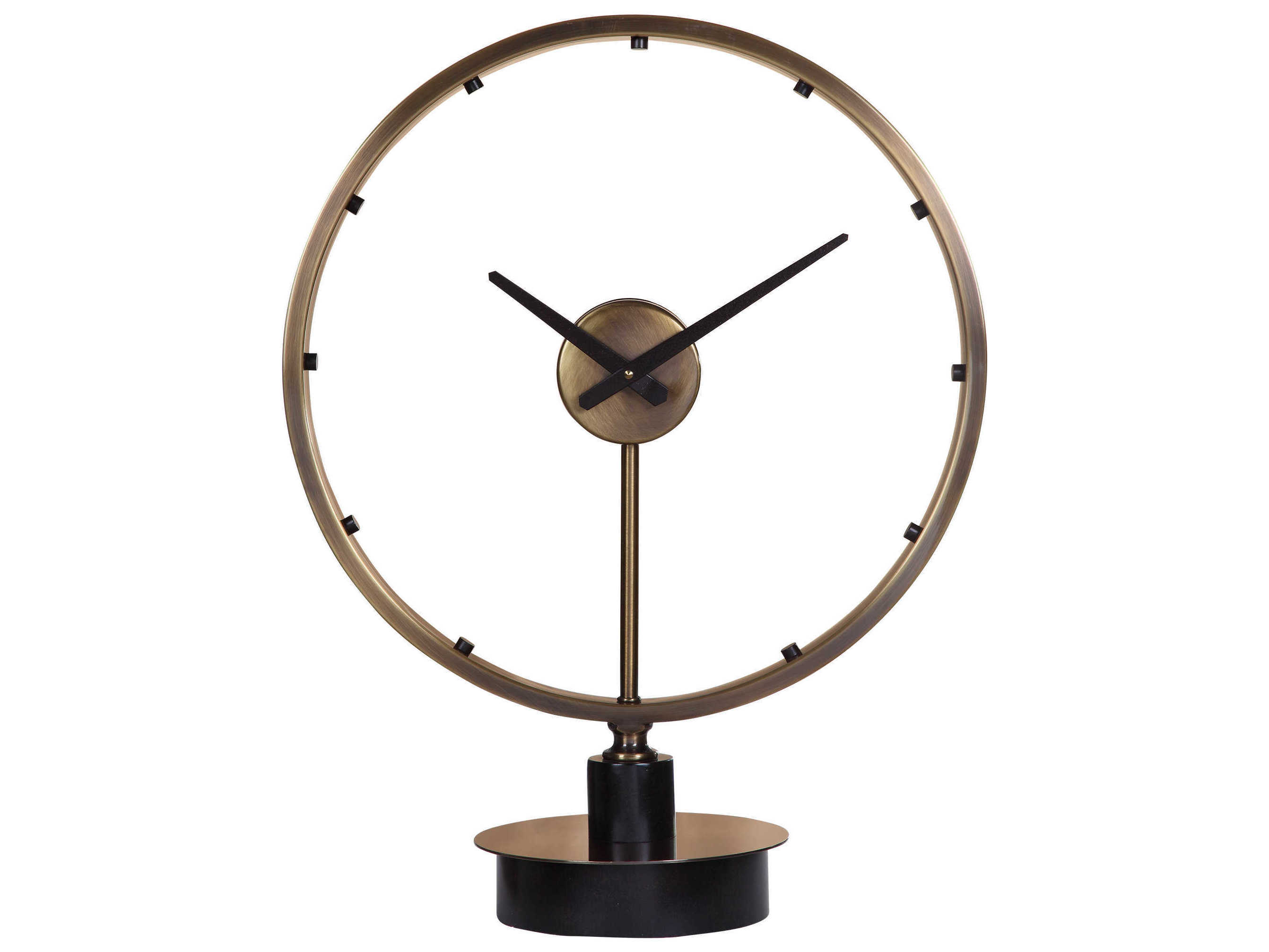 Uttermost Davy Antique Brushed Brass / Aged Black Clock | UT06459