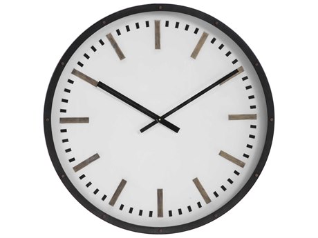 Uttermost Fleming Dark Bronze / White / Antique Brass / Black Wall Clocks