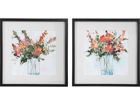 Uttermost Fresh Flowers Canvas Wall Art Set of 2