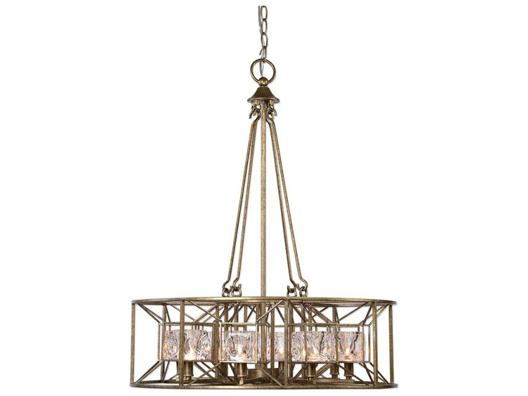 Uttermost Ghiaccio Silver Swedish Iron Eight Light 25 Wide Pendant Ceiling