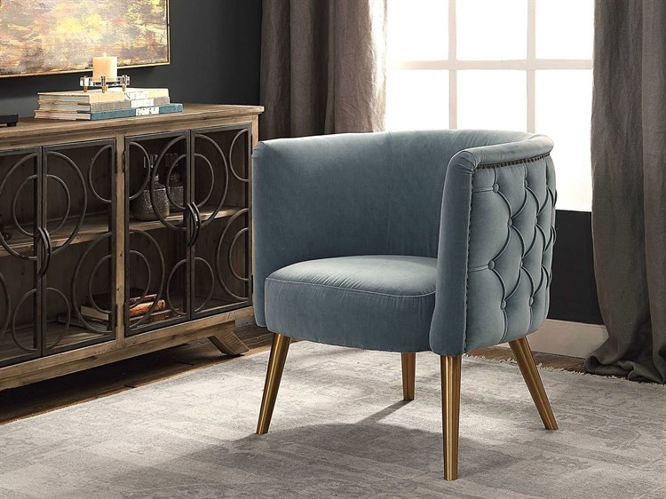 Uttermost Haider 28" Blue Tufted Accent Chair UT23480