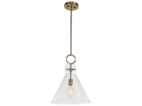 Uttermost Imbuto 1-Light Aged Brass Glass Pendant