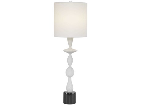 Uttermost Inverse Black White Drum Hardback Rolled Edge Buffet Lamp