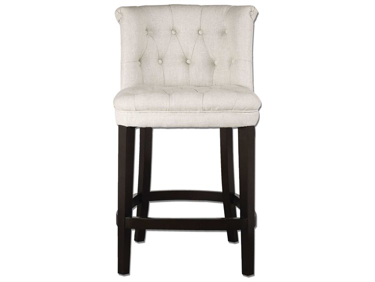 Uttermost Kavanagh Tufted White Linen Counter Stool UT23236