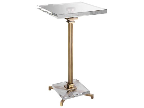 Uttermost Richelieu Square Glass Brushed Brass End Table