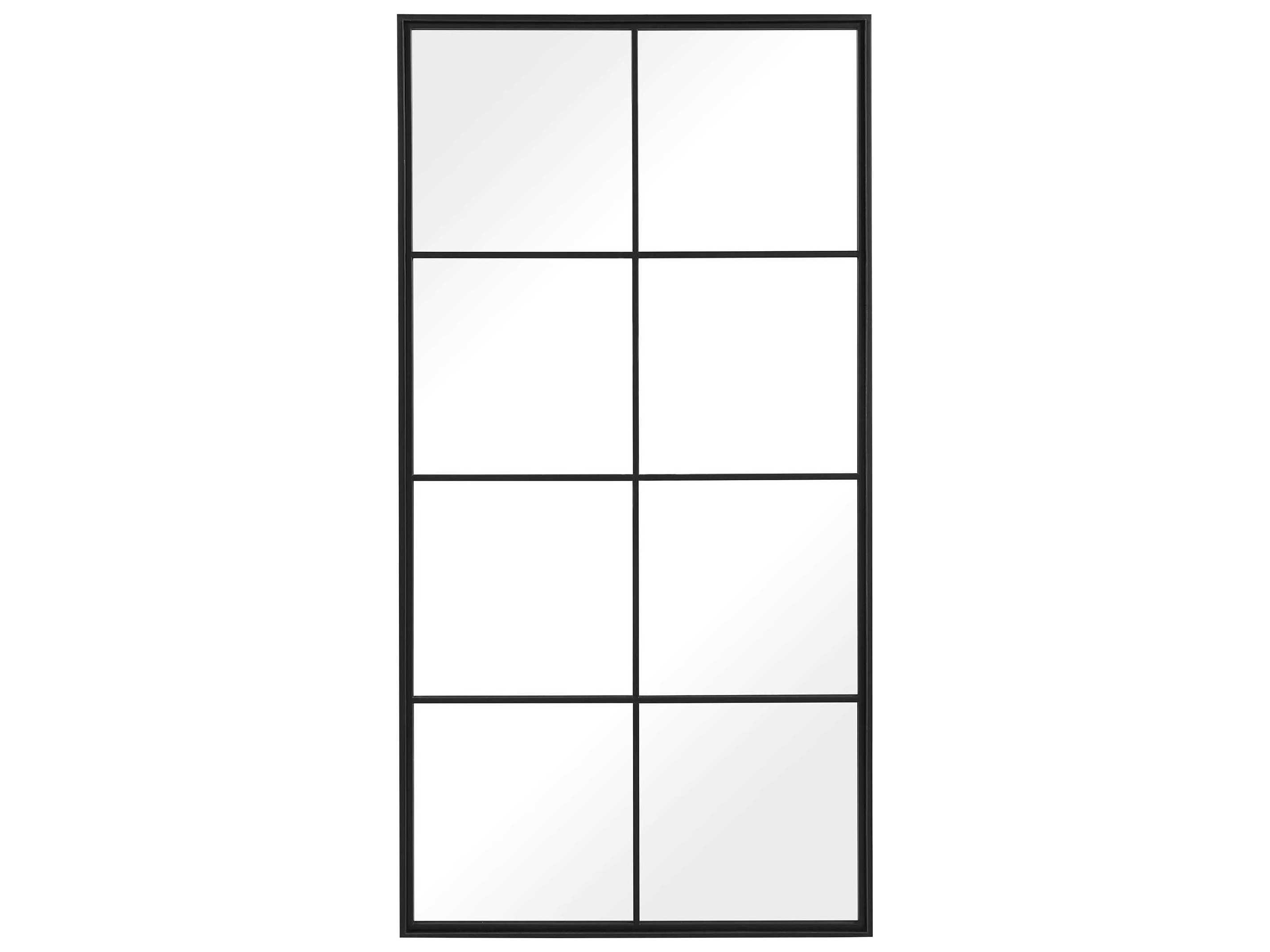 Uttermost Rousseau Black 30''W x 60''H Rectangular Window Wall Mirror  UT09732