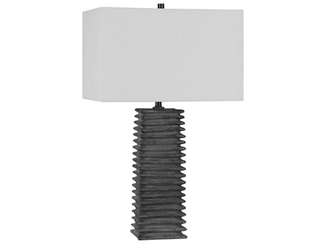 Uttermost Sanderson Metallic Charcoal Glaze Rectangle Shade Gray Buffet Lamp