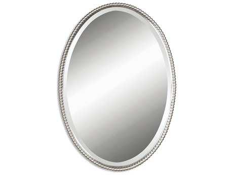 Uttermost Sherise Brushed Nickel Oval Wall Mirror