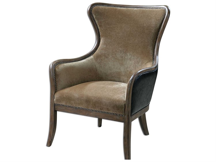 Uttermost Snowden Tan Wing Accent Chair UT23158