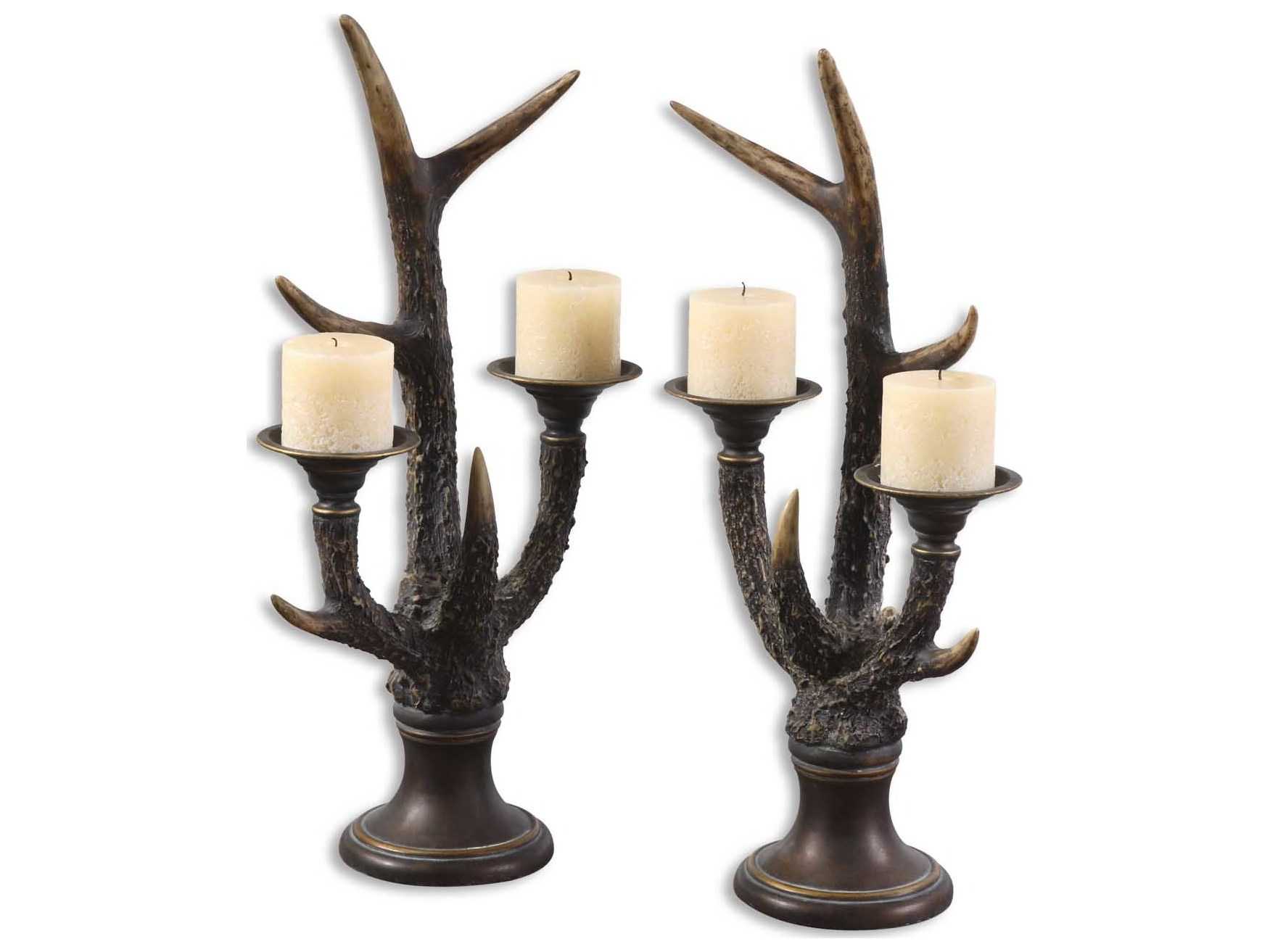 Uttermost Stag Horn Candle Holder (2 Piece Set) UT19204