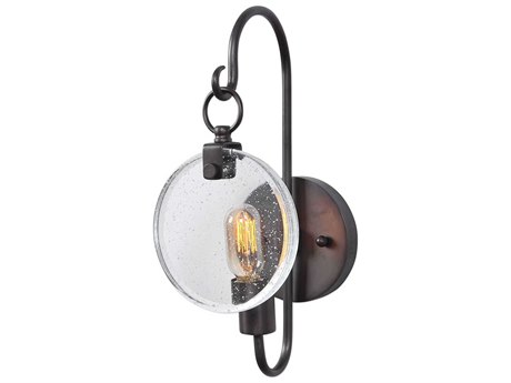 Uttermost Whitten 1-Light Acid Oxidized Dark Bronze Black Crystal Wall Sconce
