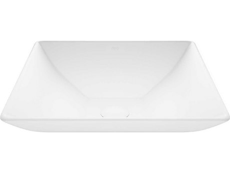 Vigo Hibiscus Matte White 16" Square Vessel Bathroom Sink