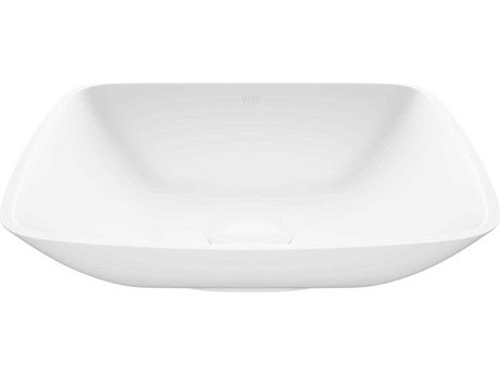 Vigo Hyacinth Matte White 14" Square Vessel Bathroom Sink
