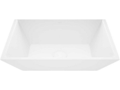 Vigo Vinca Matte White 18" Rectangular Vessel Bathroom Sink