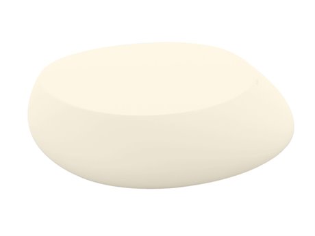 Vondom Stone Round Plastic Ecru Matte Coffee Table