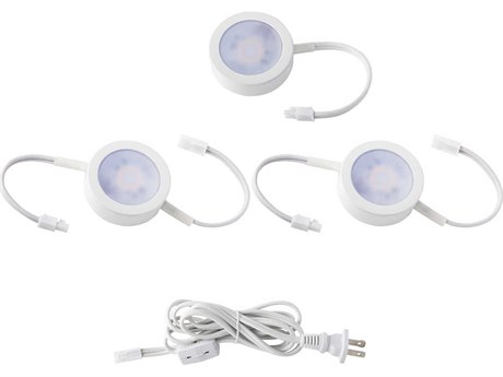 WAC Lighting Line Voltage Puck White 2700K 3500K 3000K LED Round Under Cabinet Light