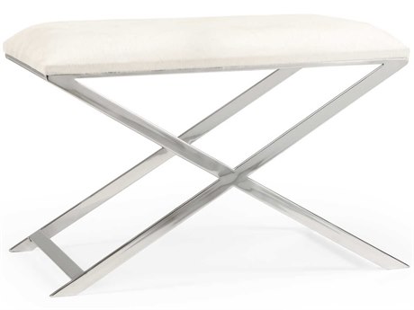 Wildwood Sitting Pretty Natural Light Gray Silver Leather Accent Bench