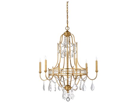 Wildwood Buckhead 6-Light Antique Gold Leaf Chandelier