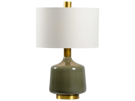 Wildwood Tremont Olive Off White Linen Green Buffet Lamp