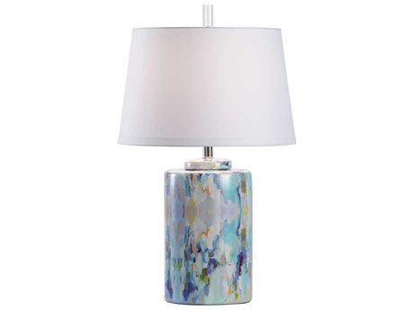 Wildwood Wintergreen White Green Blue Silkette Gray Buffet Lamp