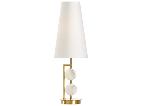 Wildwood Compton Natural White Antique Brass Linen Buffet Lamp
