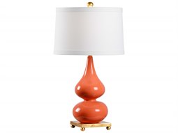 Wildwood Whitney Coral Reef Off White Linen Orange Buffet Lamp
