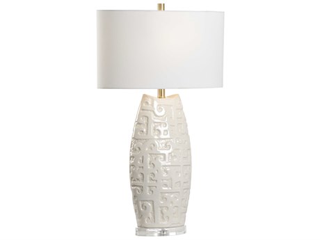 Wildwood Hapuna Cream Glaze Off White Linen Buffet Lamp