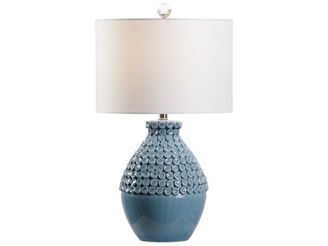 Wildwood Barga Blue White Linen Buffet Lamp