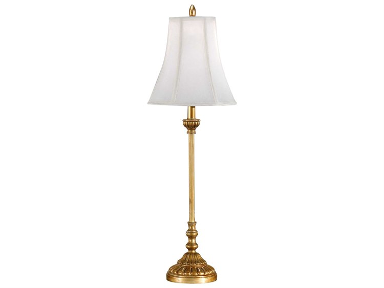 Gold Buffet Lamps In Dining Room