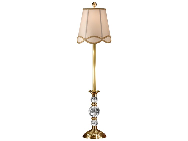 Wildwood Alice Antique Patina Tan Silk Brass Buffet Lamp