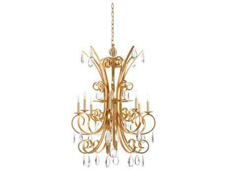 Wildwood Grand 8-Light Antique Gold Leaf Chandelier
