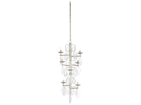 Wildwood Liza 8-Light Clear Silver Leaf Candelabra Tiered Chandelier